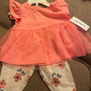 Tulle dress with matching flower leggings